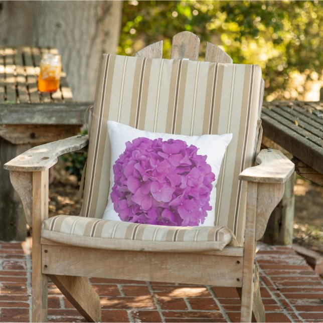 Elegant pink magenta floral hydrangeas roses  cushion (Chair)