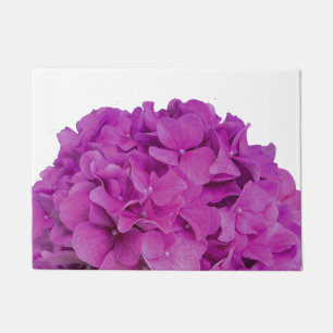 Elegant pink magenta floral hydrangeas roses doormat
