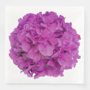 Elegant pink magenta floral hydrangeas roses napkin