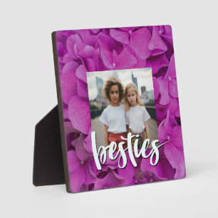 Elegant pink magenta floral hydrangeas roses plaque