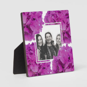 Elegant pink magenta floral hydrangeas roses plaque