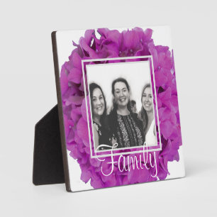 Elegant pink magenta floral hydrangeas roses  plaque