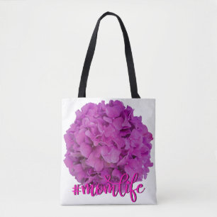 Elegant pink magenta floral hydrangeas roses  tote bag