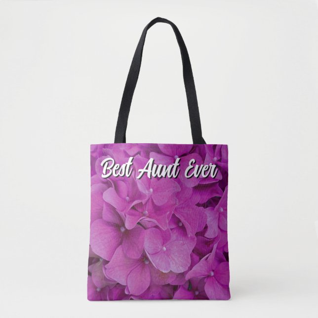 Elegant pink magenta floral hydrangeas roses  tote bag (Front)