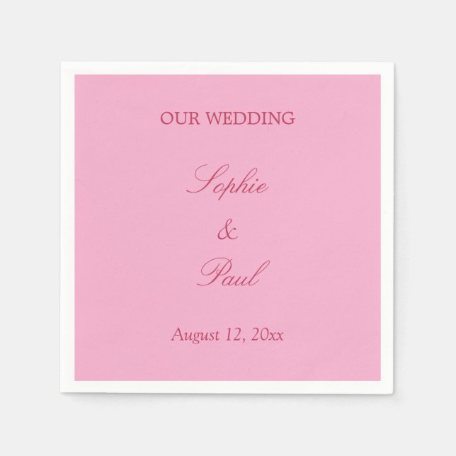 Elegant Pink Magenta Wedding Napkins (Front)
