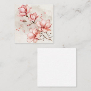Elegant Pink Magnolia Blossoms Card