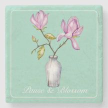 Elegant Pink Magnolia Watercolor