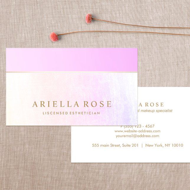 Elegant Pink Marble Beauty Salon Business Card (Creator Uploaded)