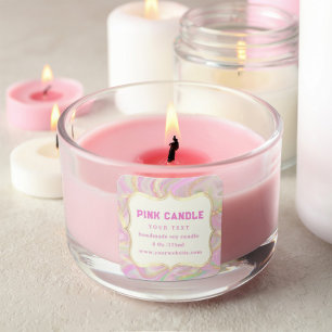 Elegant Pink Marble Gold Candle Label Template
