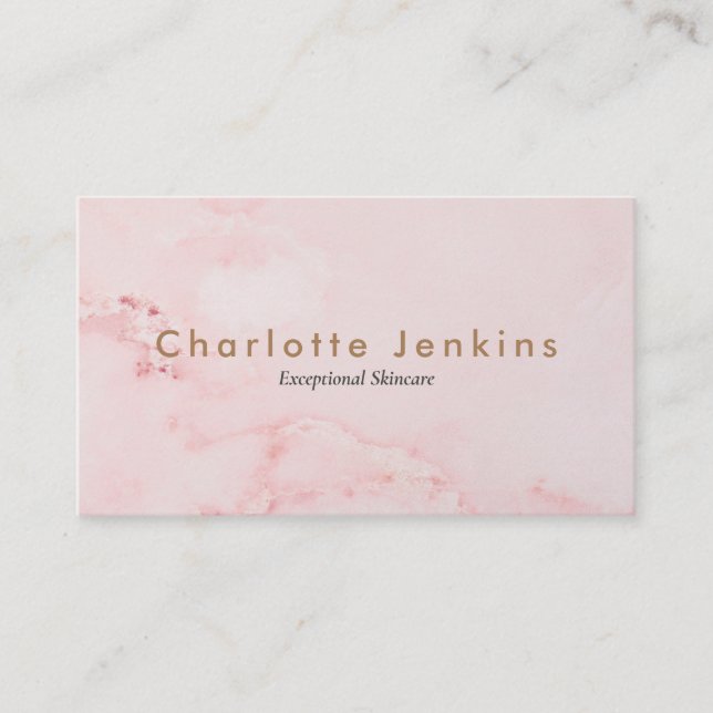 Elegant Pink Marble Gold Professional Business Card (Front)