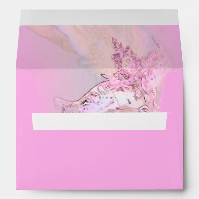 Elegant Pink Masquerade Envelopes (Back (Bottom))