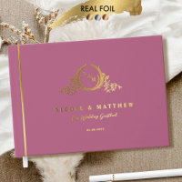 Elegant Pink Mauve and Real Foil Monogram Wedding