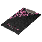 Elegant Pink Metall Lace Black Damasks