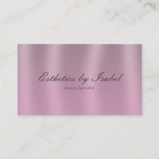Elegant Pink Metallic Aesthetician Business Card