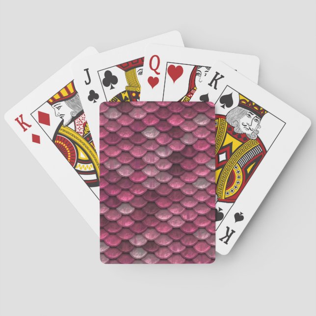 Elegant Pink Metallic Pattern Playing Cards (Back)