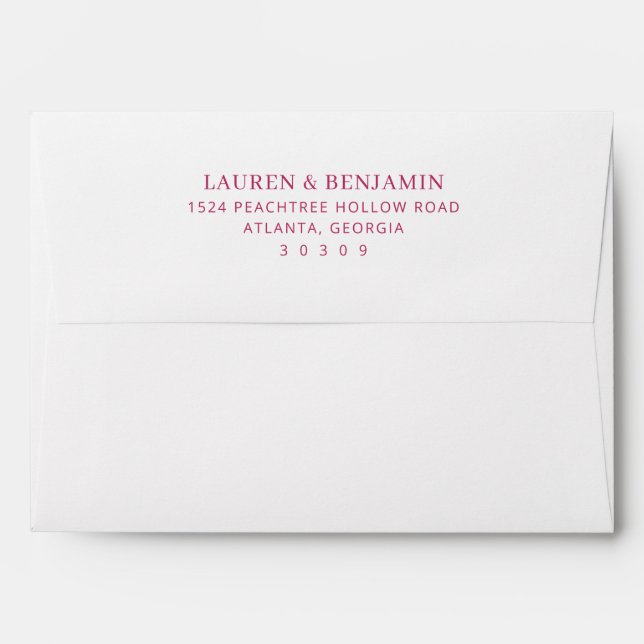 Elegant Pink Minimalist Address Envelope (Back (Top Flap))