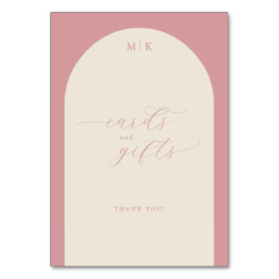 Elegant Pink Minimalist Cards and Gifts Sign