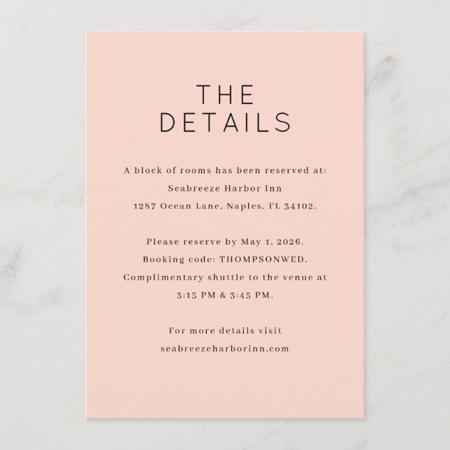 Elegant Pink Minimalist Invitation (Front)