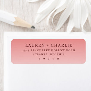 Elegant Pink Minimalist Invitation Return Address Label