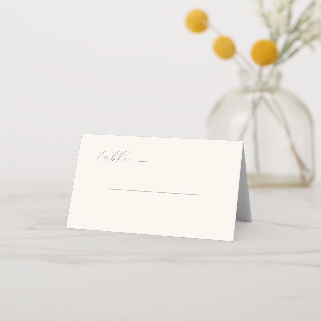 Elegant Pink Minimalist Lines Place Card (Front)