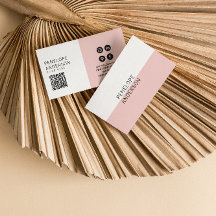 Elegant Pink Minimalist QR Code Modern Boho Girly