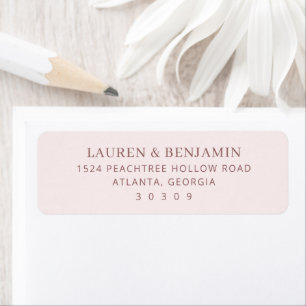 Elegant Pink Minimalist Return Address Label