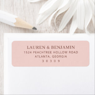 Elegant Pink Minimalist Return Address Label