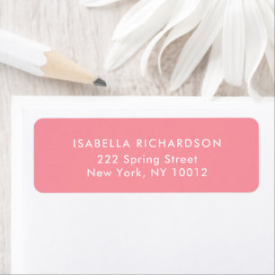 Elegant Pink Minimalist Return Address Label