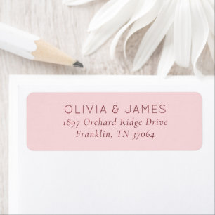 Elegant Pink Minimalist Return Address Label