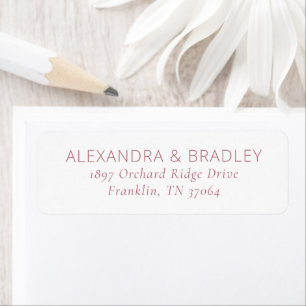 Elegant Pink Minimalist Return Address Label