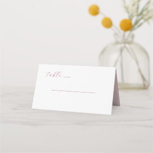 Elegant Pink Minimalist Table Sign Place Card