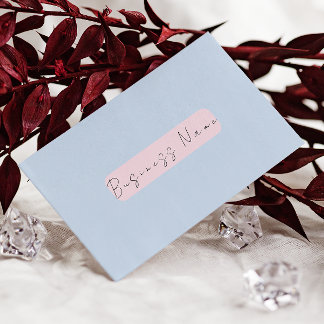 Elegant Pink Minimalist  with QR Code Business Card