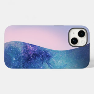 Elegant Pink Modern gradient galaxy glitter star Case-Mate iPhone 14 Case