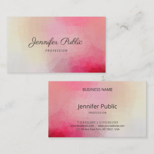 Elegant Pink Modern Template Handwritten Name Business Card