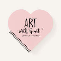 Elegant Pink Monogram Artist Sketchbook Notebook
