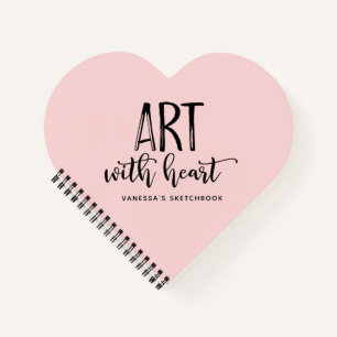 Elegant Pink Monogram Artist Sketchbook Notebook