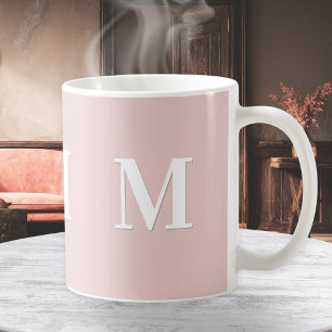 Elegant Pink Monogram Coffee Mug