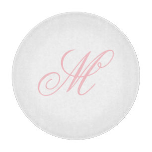 Elegant Pink Monogram Initial Cutting Board