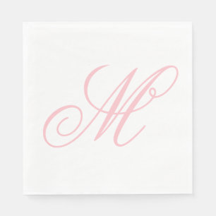 Elegant Pink Monogram Initial Napkin