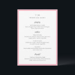 Elegant Pink Monogram Modern Wedding Menu<br><div class="desc">Modern wedding menus featuring a clean design with serif and script fonts.</div>