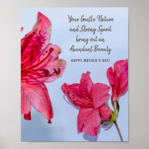 Elegant Pink Mother's Day Flower Poem Poster