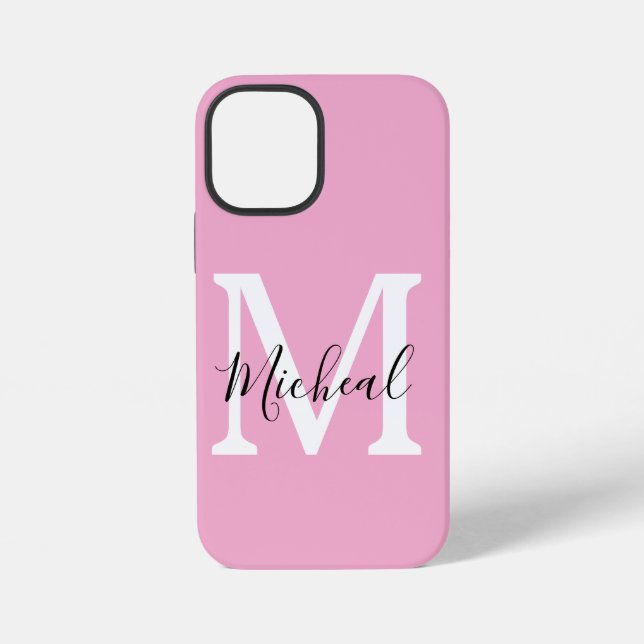 Elegant Pink Name Personalised iPhone Case (Back)