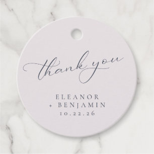 Elegant Pink Navy Floral Wedding Custom Thank You  Favour Tags