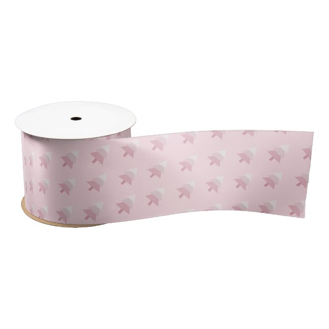 Elegant Pink Ombre Christmas Tree Pattern Satin Ribbon (Spool)