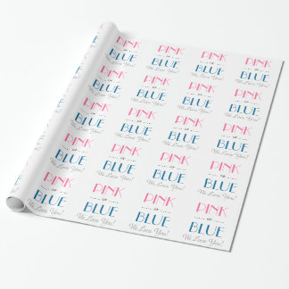 Elegant Pink or Blue Gender Reveal Wrapping Paper
