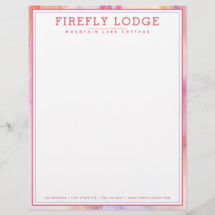 Elegant Pink & Orange Agate Custom Letterhead