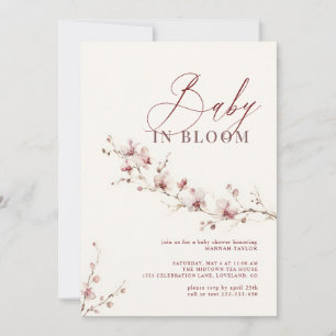 Elegant Pink Orchid Bloom Floral Baby Shower Invitation