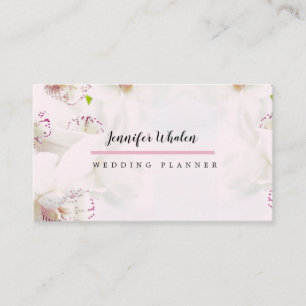 Elegant Pink Orchid Custom Business Card