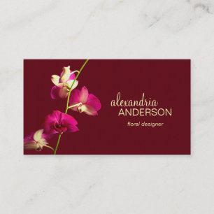 Elegant Pink Orchid Designer Business Card