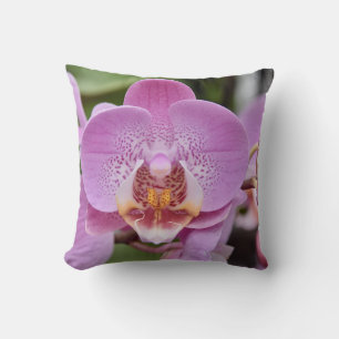 Elegant Pink Orchid Floral Nature Close-up Throw P Cushion